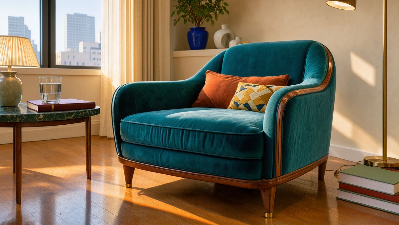 Fotel art déco w stylowym wnętrzu